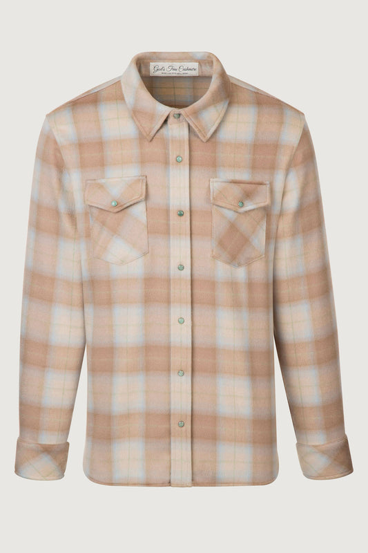 Champagne Tartan Cashmere Shirt