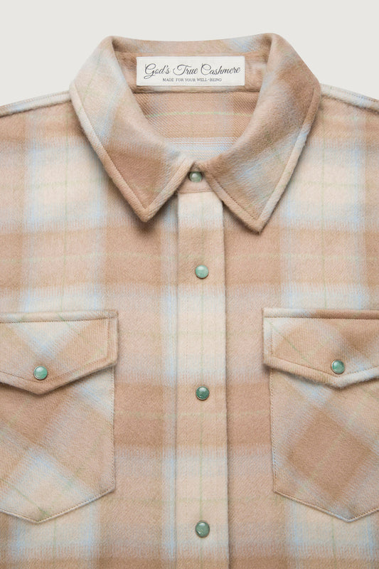 Champagne Tartan Cashmere Shirt