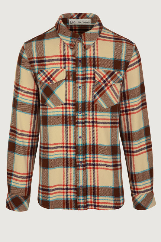 Mahogany Plaid Cashmere Shirt