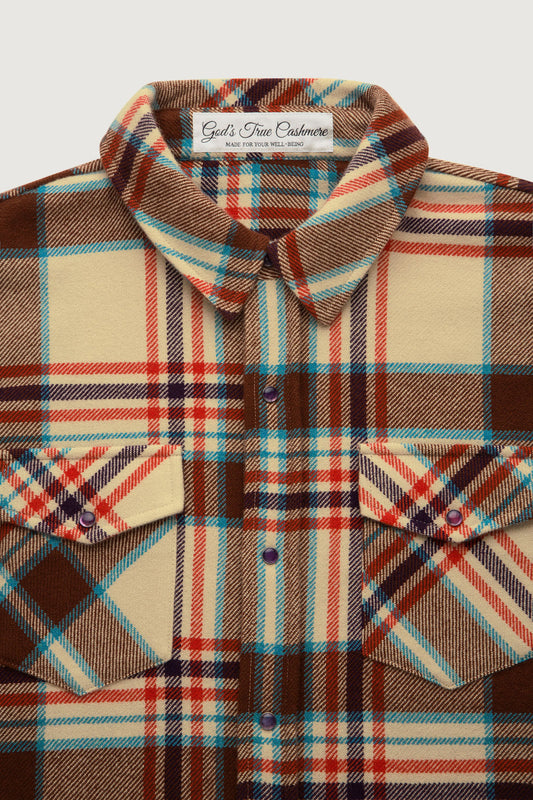 Mahogany Plaid Cashmere Shirt