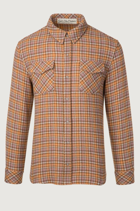 Midnight Rose Plaid Cashmere Shirt