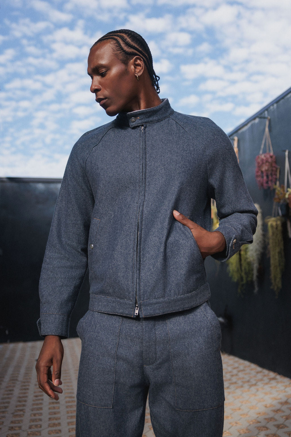 Cashmere Denim Fly Jacket