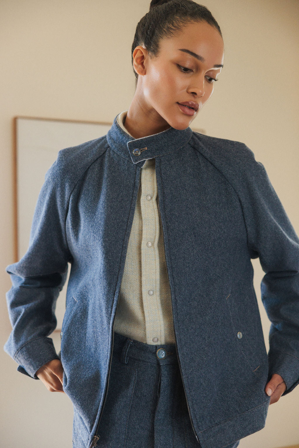 Cashmere Denim Fly Jacket