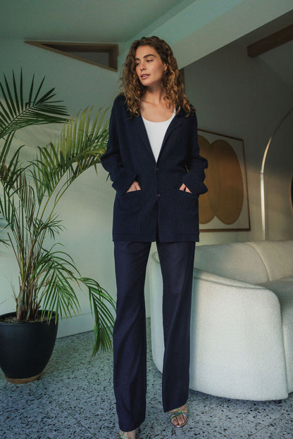 Navy Soul Cashmere Pants