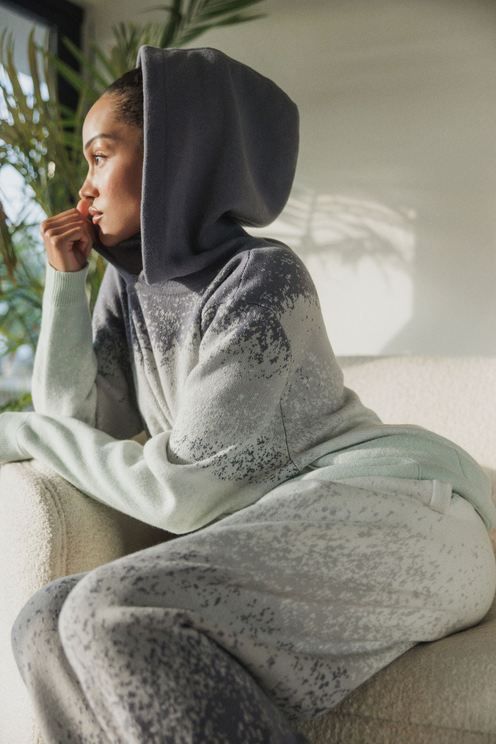 Ocean Knit Ombre Cashmere Hoodie