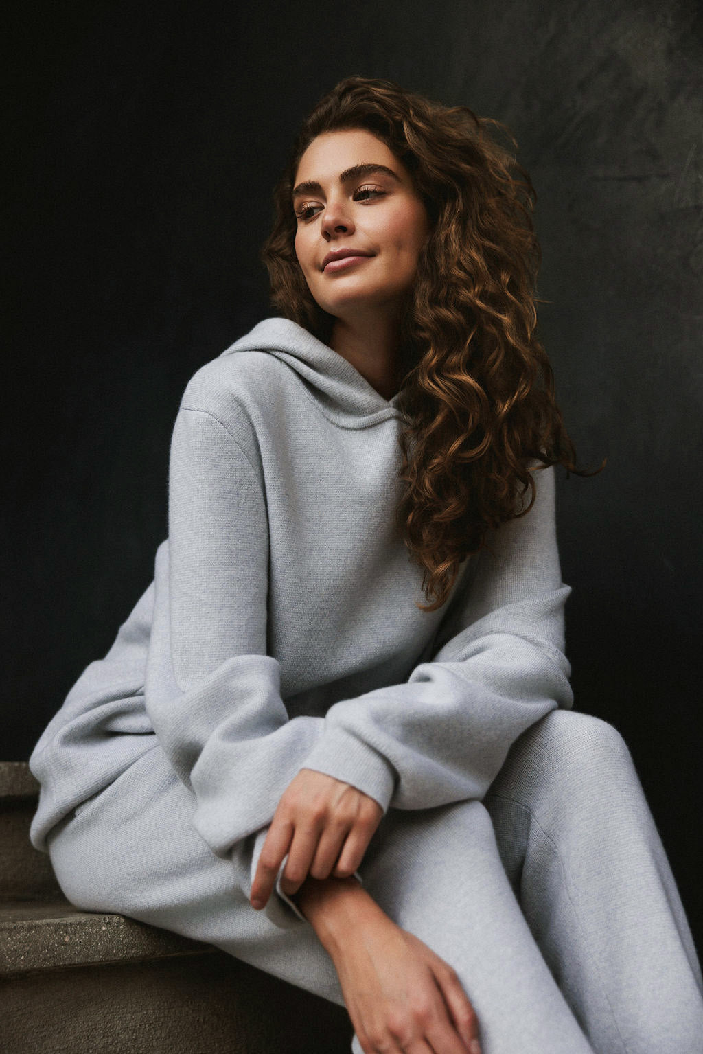 Zinc Knit Cashmere Hoodie