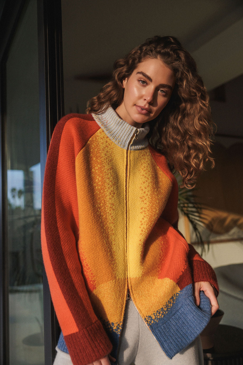 Radiant Sun Knit Track Jacket