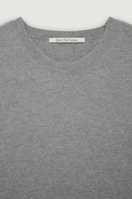 Heather Grey Signature Knit Cashmere T-Shirt