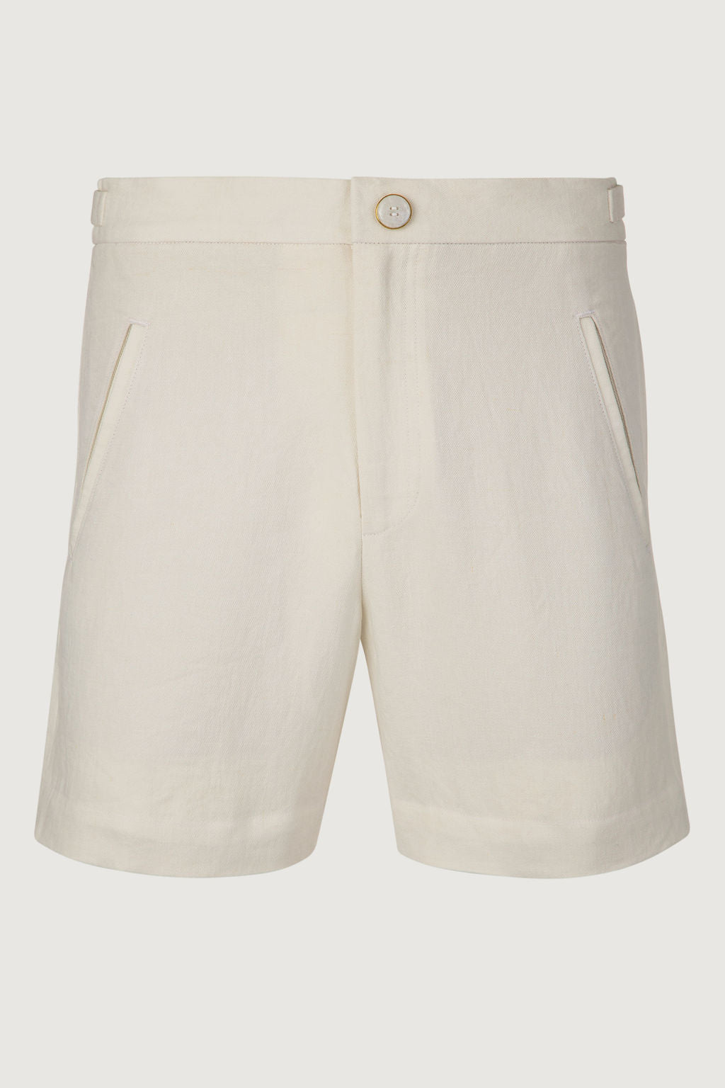 Ivory Solid Linen Short
