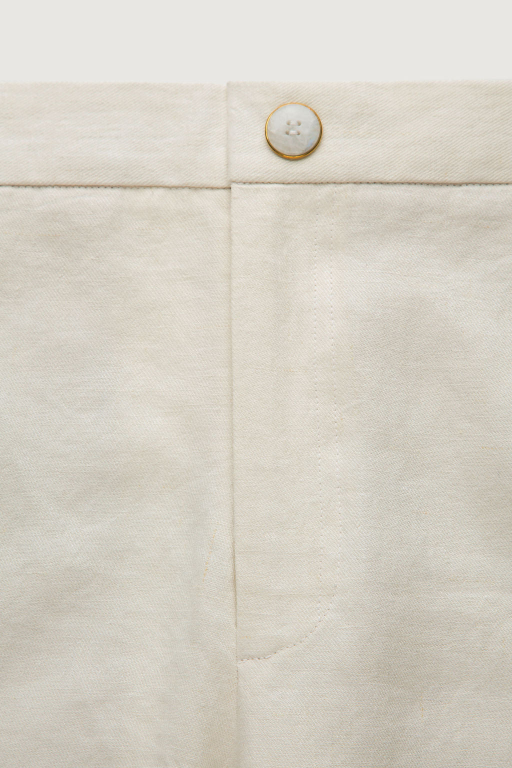 Ivory Solid Linen Short