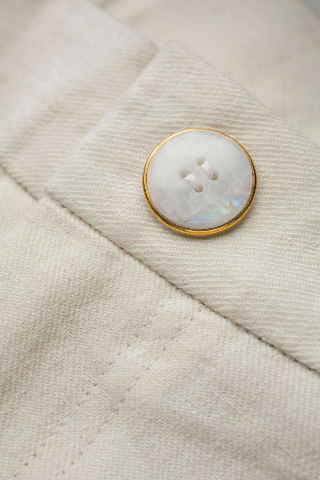 Ivory Solid Linen Short