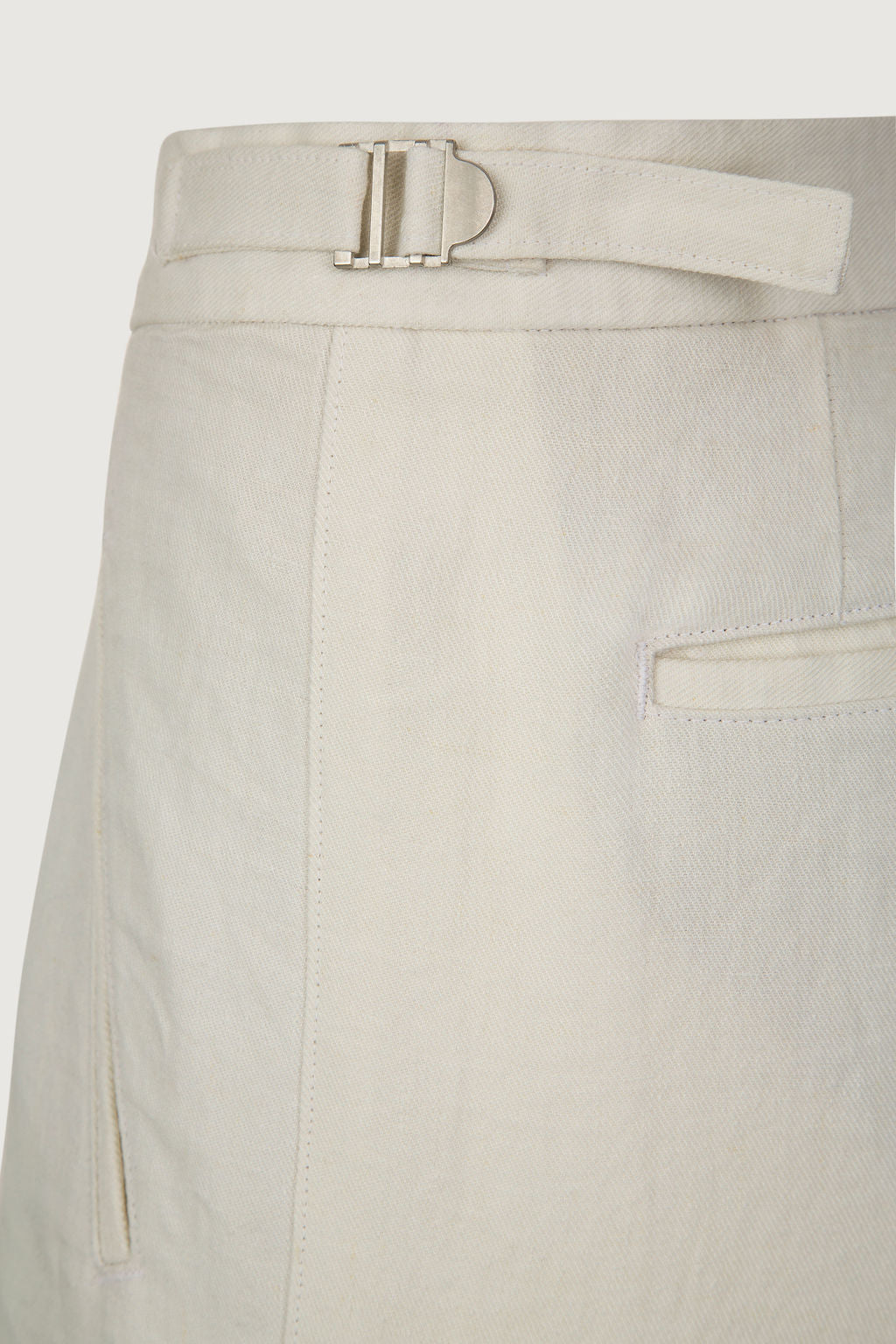 Ivory Solid Linen Short