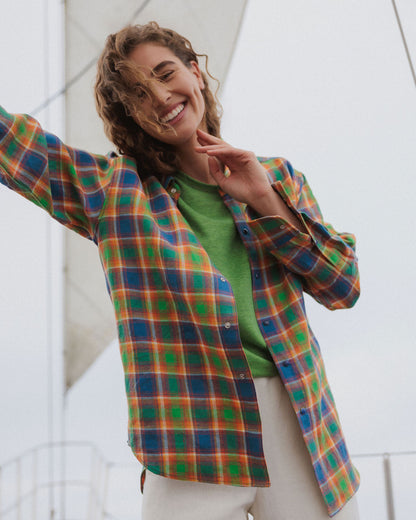 Brilliant Plaid Linen Shirt