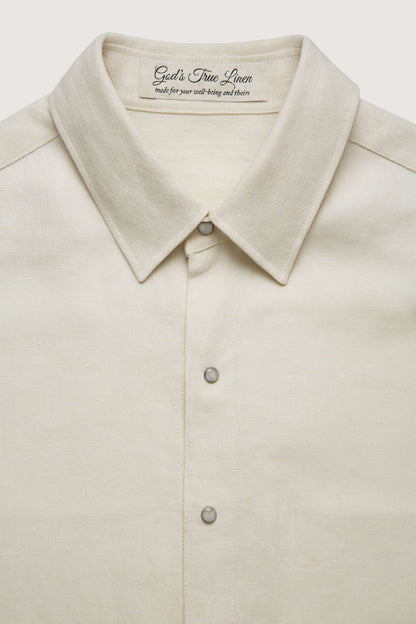 Ivory Solid Linen Shirt