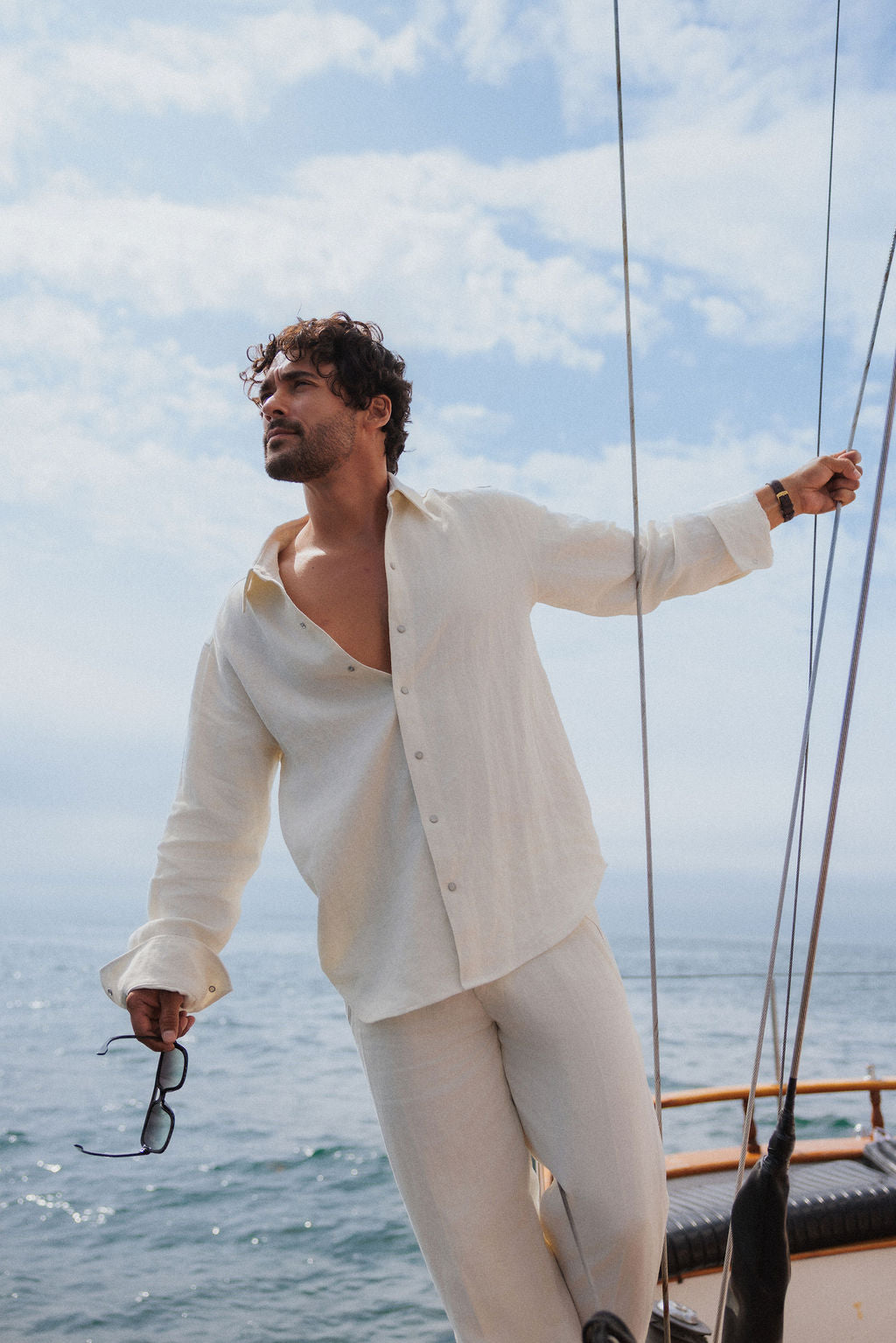 Ivory Solid Linen Shirt