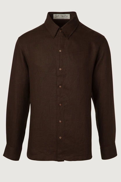 Cocoa Solid Linen Shirt