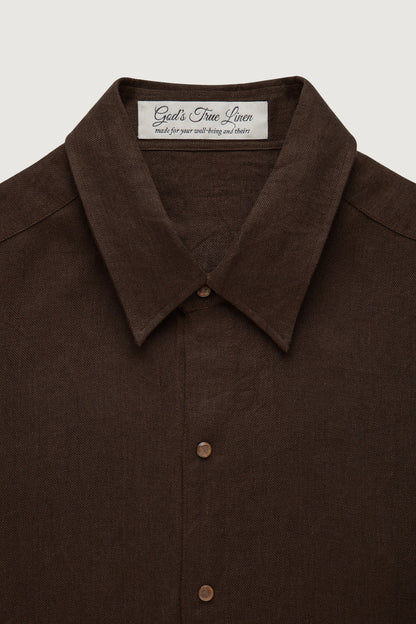 Cocoa Solid Linen Shirt