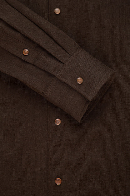 Cocoa Solid Linen Shirt