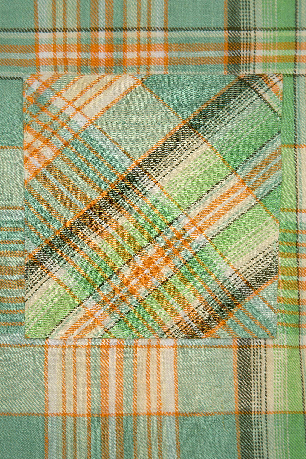 Lime Moss Plaid Linen Shirt