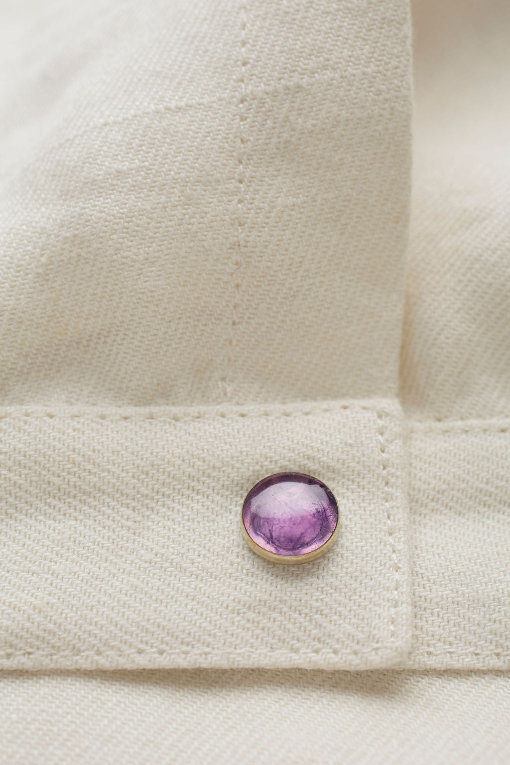 Ivory Solid Linen Anorak