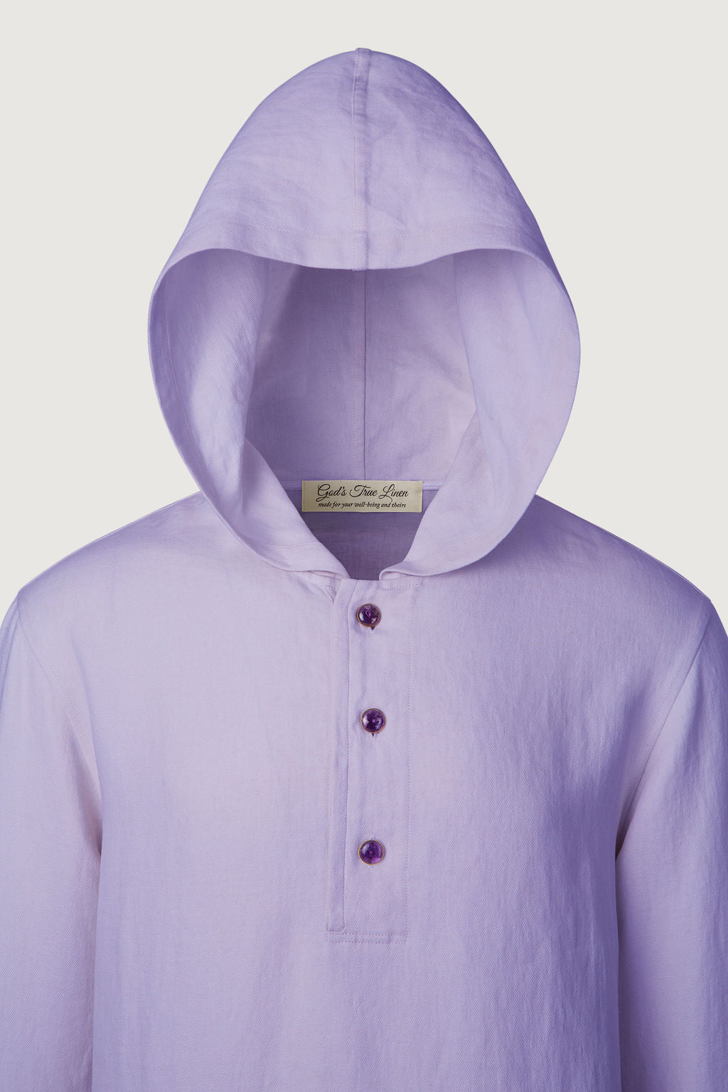 Lilac Solid Linen Anorak
