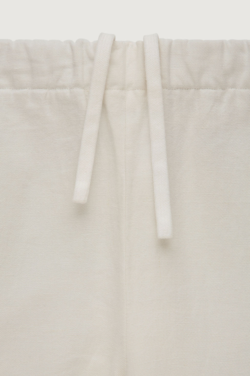 Ivory Solid Linen Track Pant