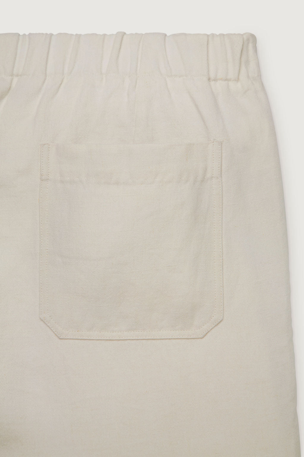 Ivory Solid Linen Track Pant