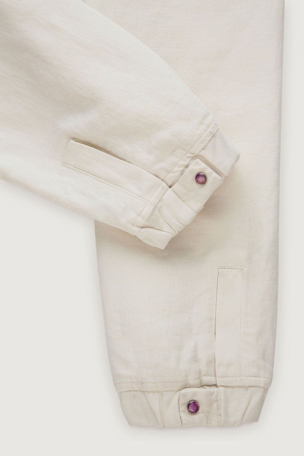 Ivory Solid Linen Track Pant