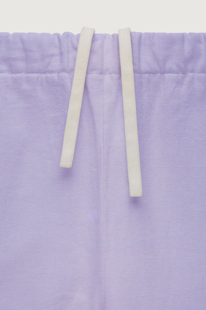 Lilac Solid Linen Track Pant