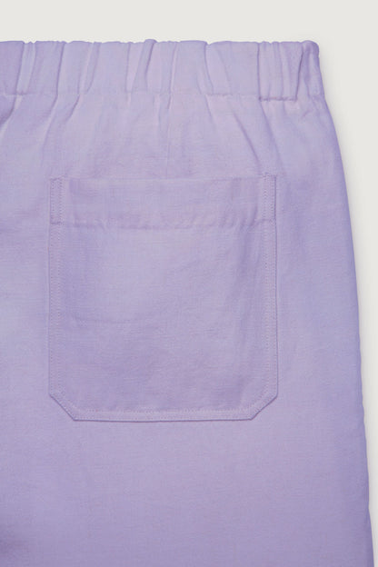 Lilac Solid Linen Track Pant