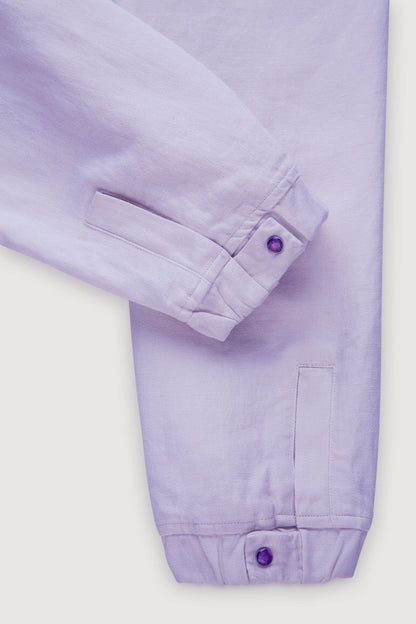 Lilac Solid Linen Track Pant