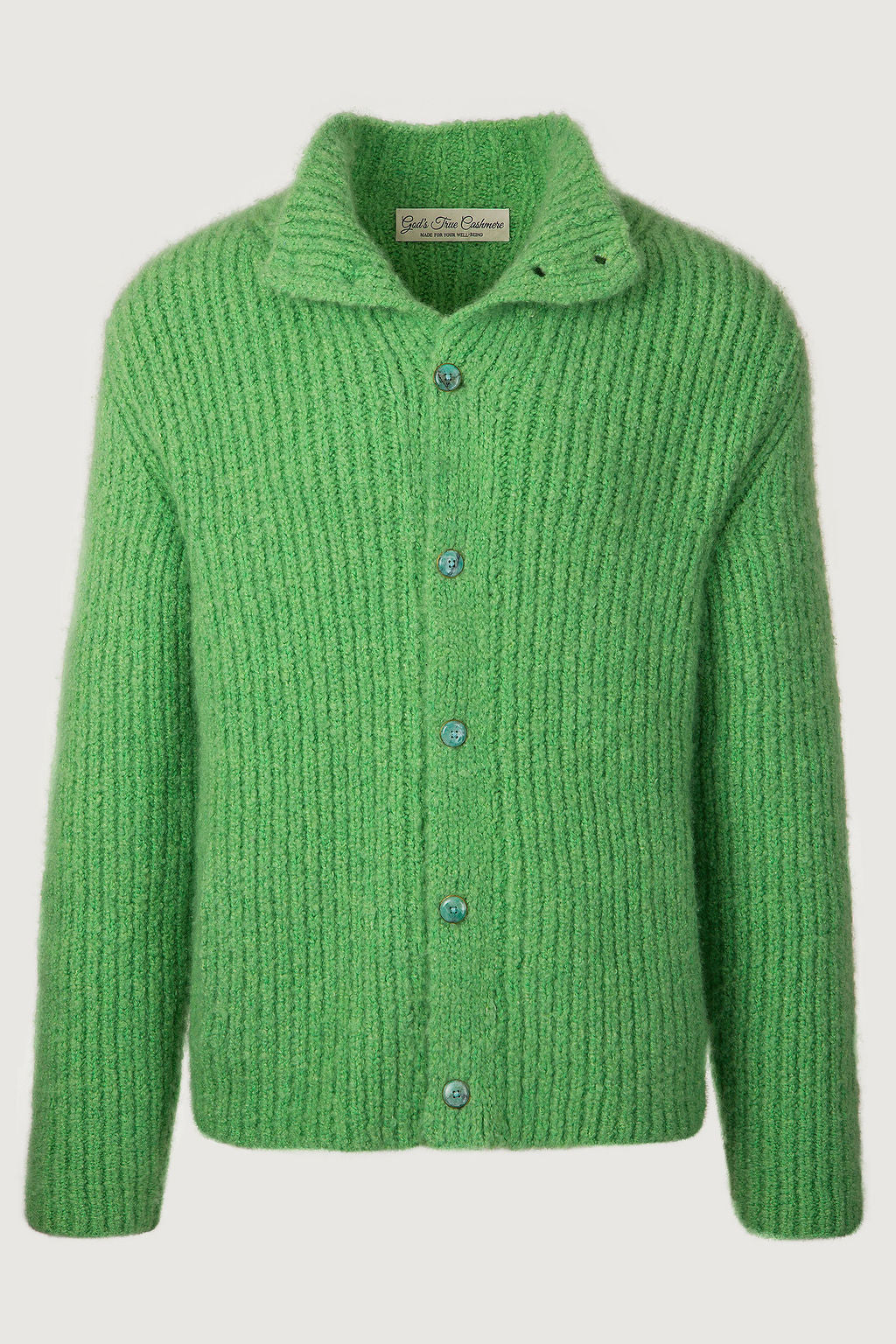 Green Melange Cashmere Cloud Cardigan