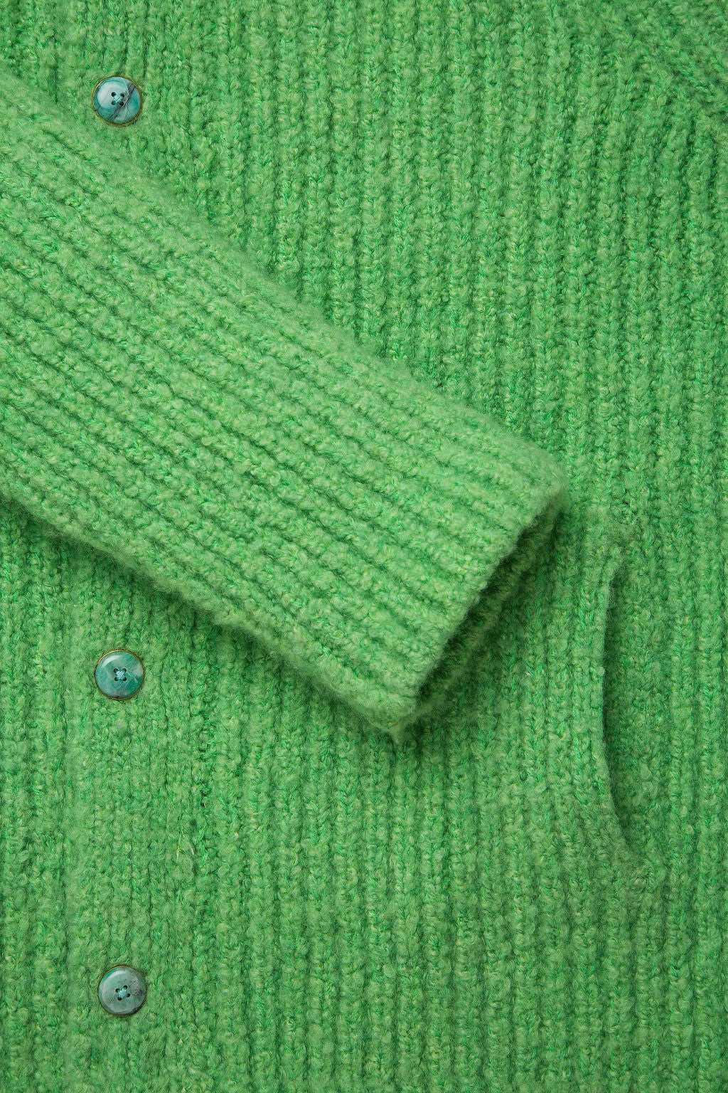 Green Melange Cashmere Cloud Cardigan