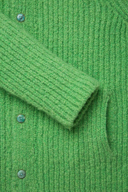 Green Melange Cashmere Cloud Cardigan