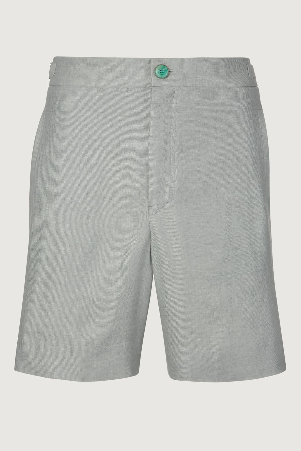 Silver Solid Linen Short
