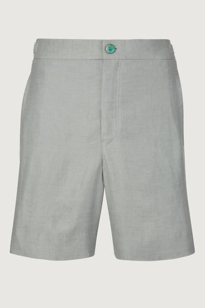 Silver Solid Linen Short