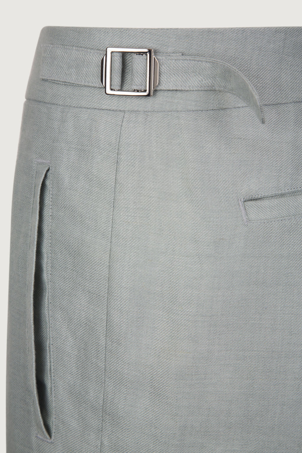 Silver Solid Linen Short