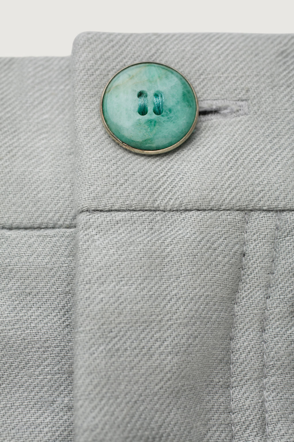 Silver Solid Linen Short