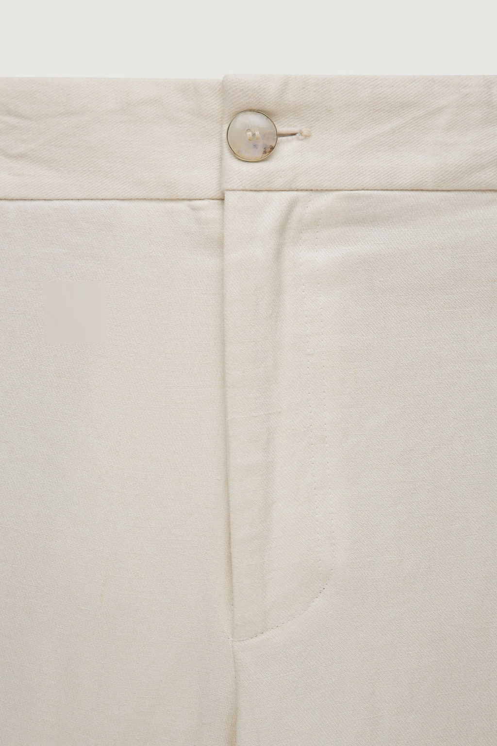 Ivory Solid Linen Pant