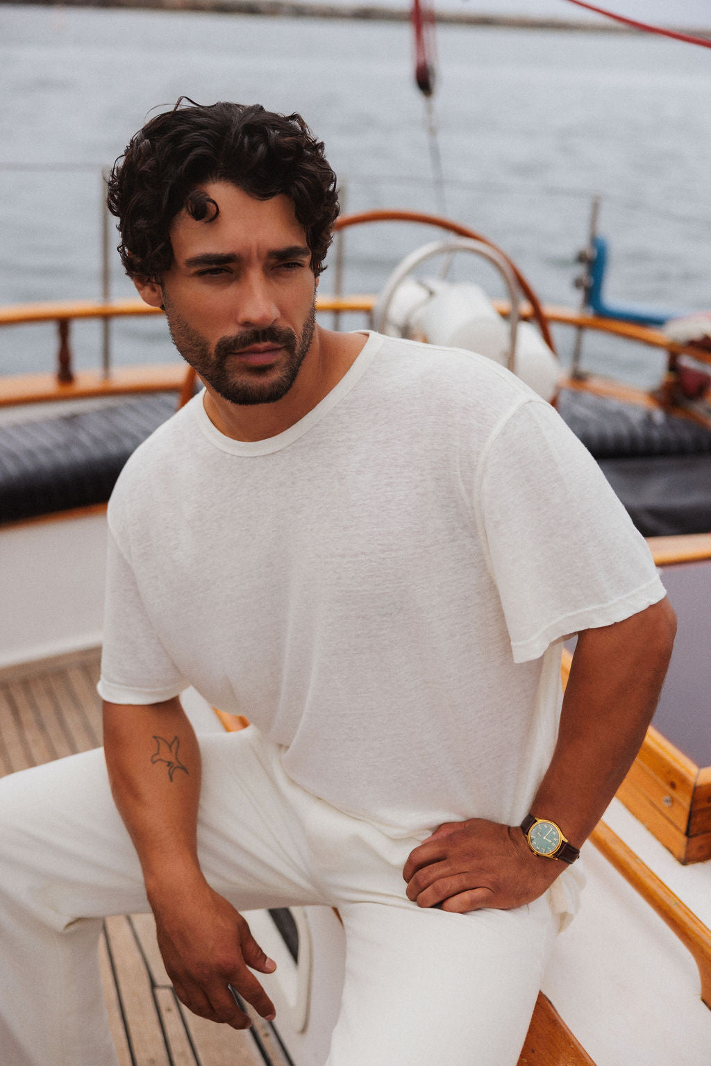 Ivory Signature Linen T-Shirt Jersey