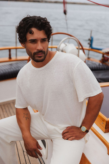 Ivory Signature Linen T-Shirt Jersey