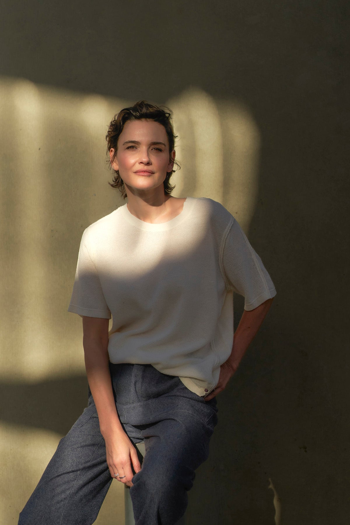 Ivory Signature Knit Cashmere T-Shirt