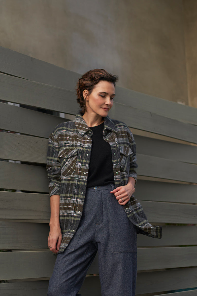 City Plaid Cashmere Shirt
