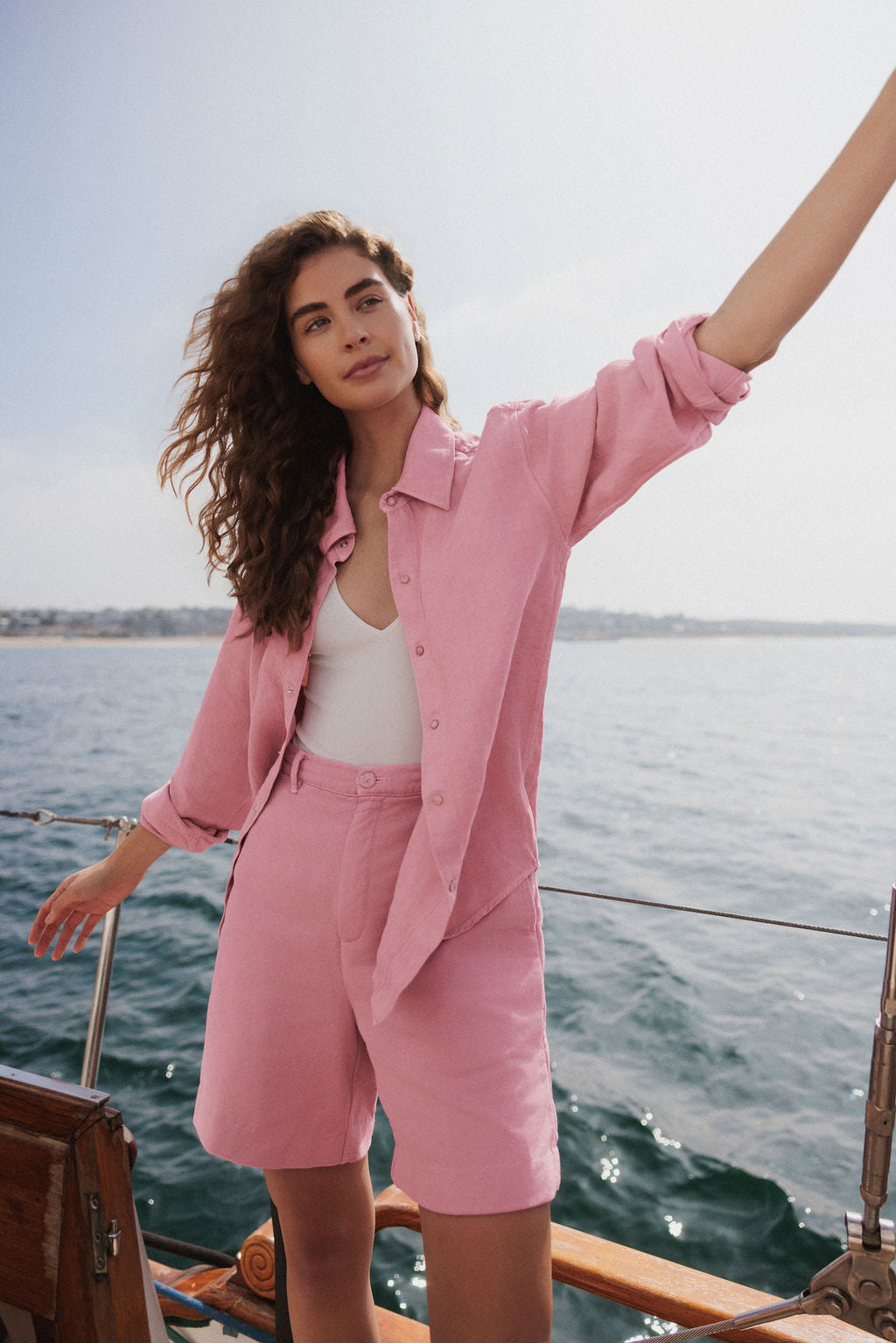 Blush Solid Linen Short