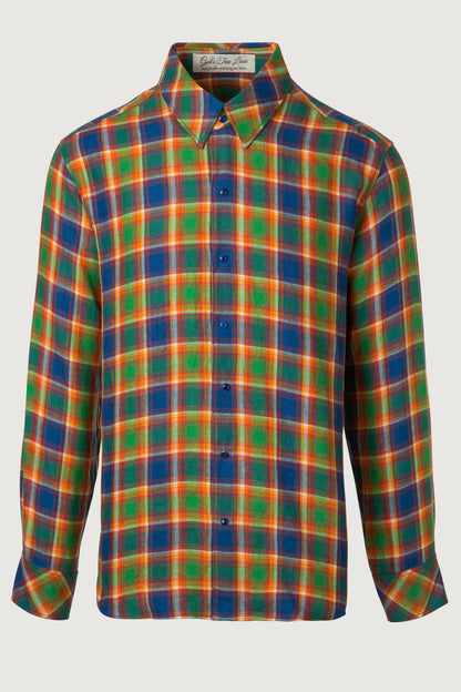 Brilliant Plaid Linen Shirt