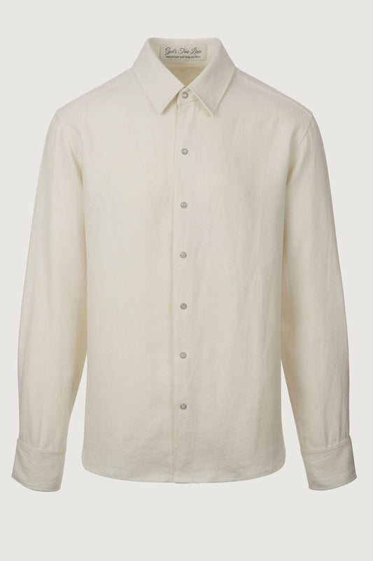 Ivory Solid Linen Shirt