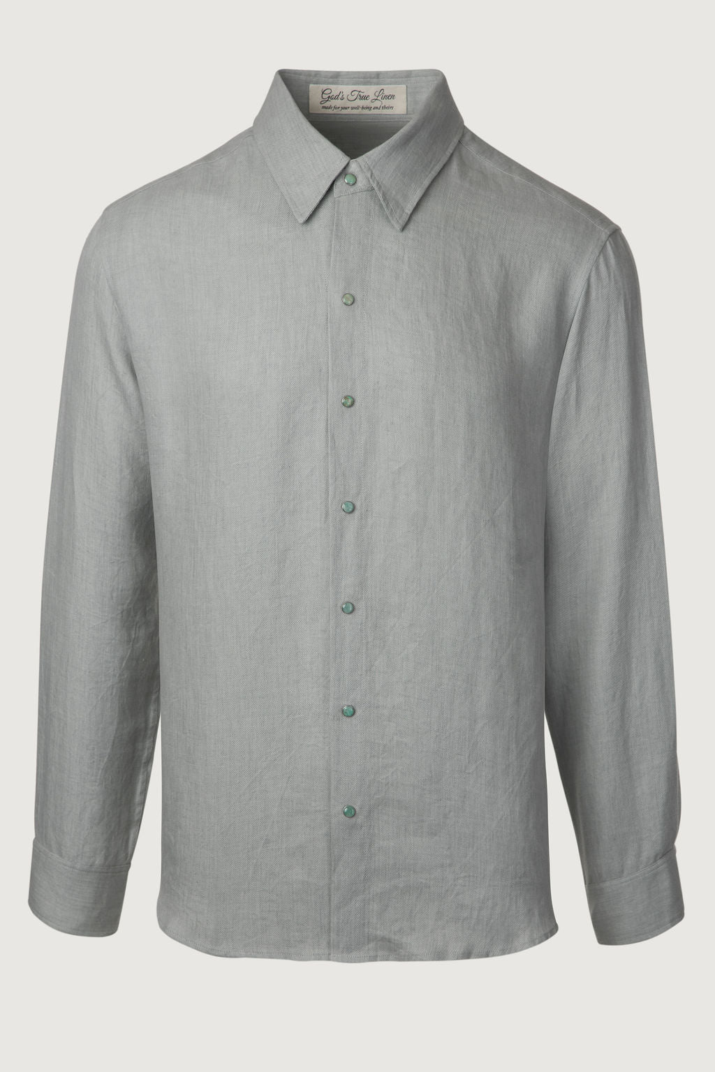 Silver Solid Linen Shirt