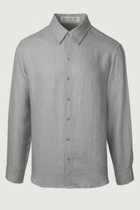 Silver Solid Linen Shirt