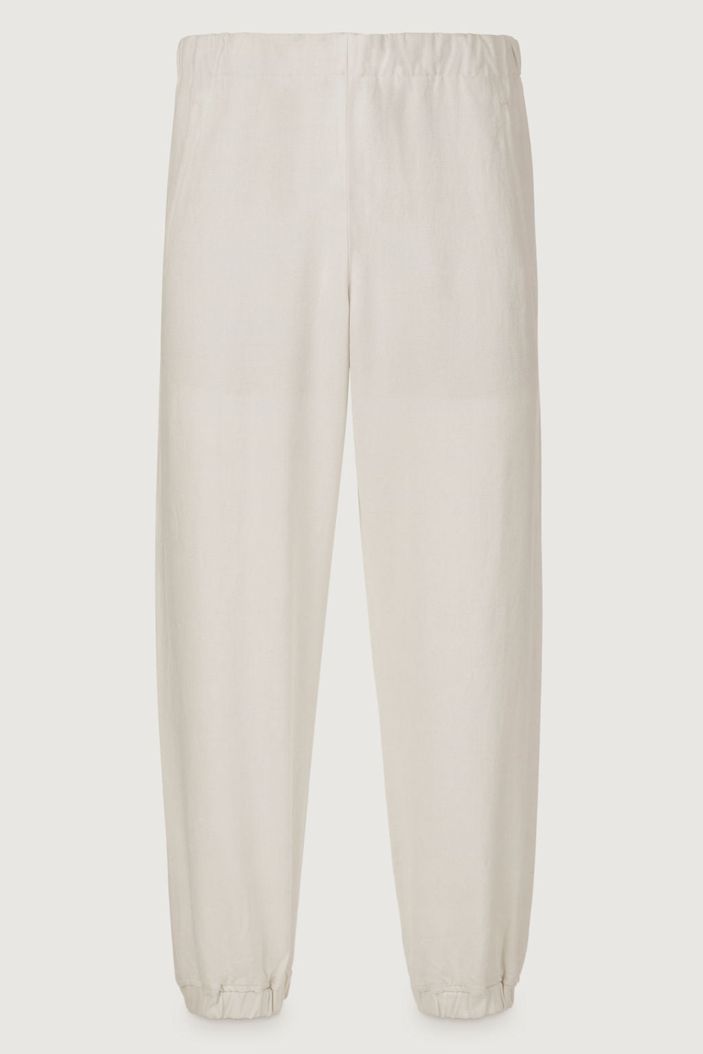 Ivory Solid Linen Track Pant