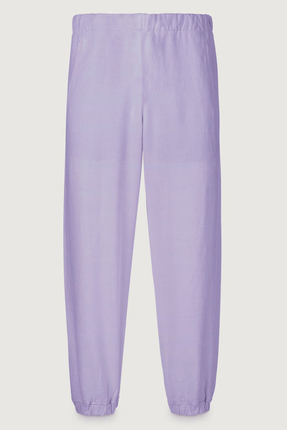 Lilac Solid Linen Track Pant